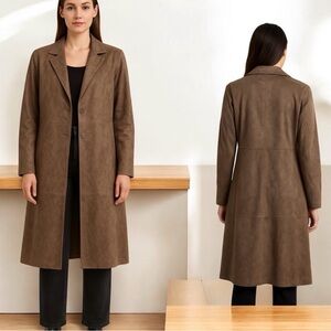 House of Harlow Brown Suede Trench Coat